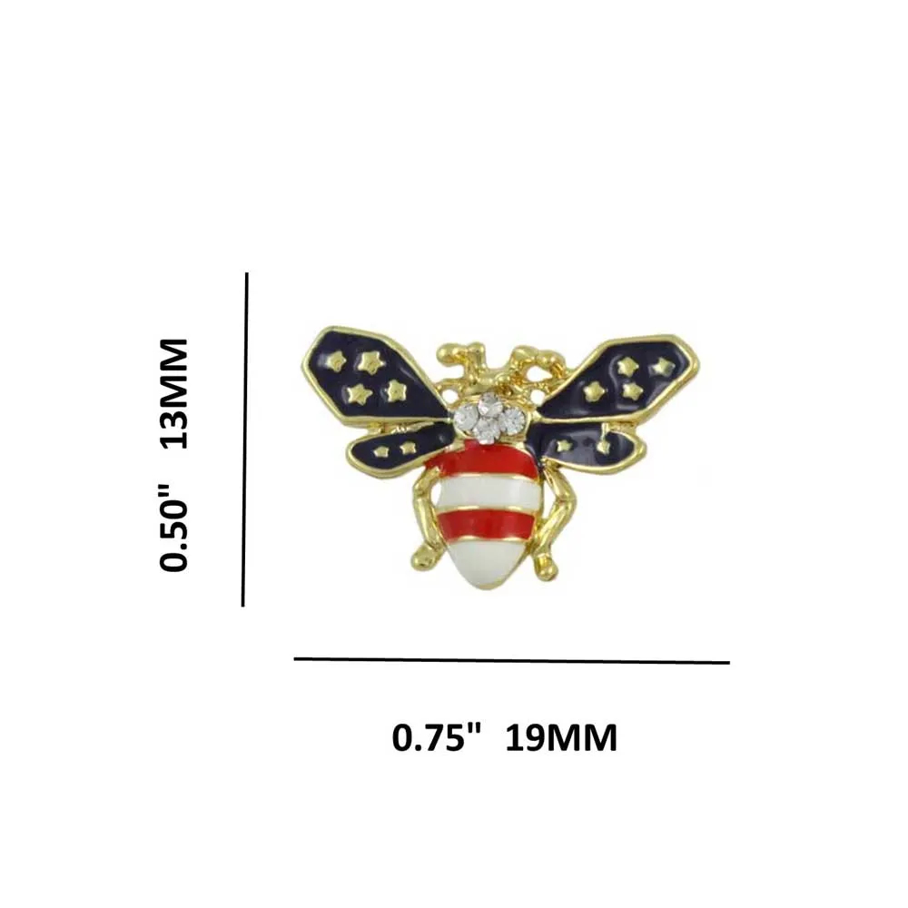 Patriotic Red White and Blue Bee Stud Pierced Earring - PRI172E