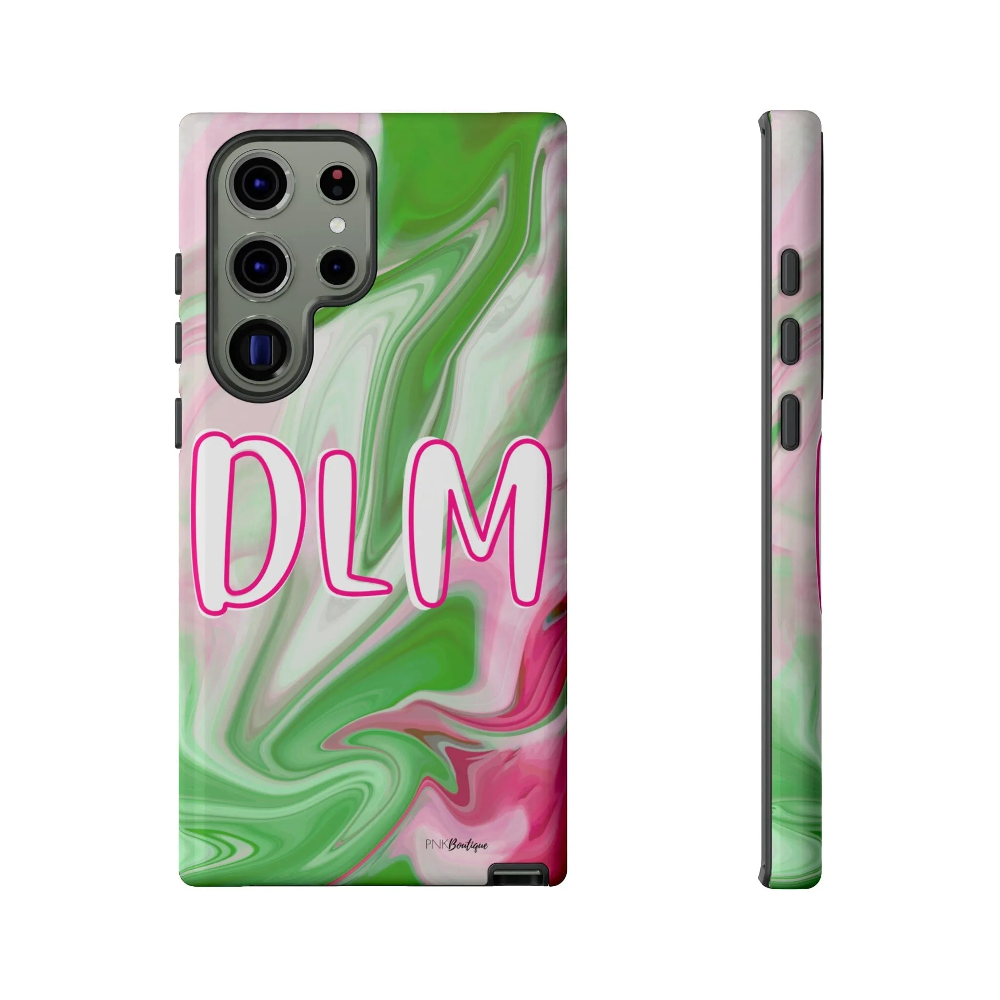 PNK Watercolor Pink & Green Personalized Tough Phone Case