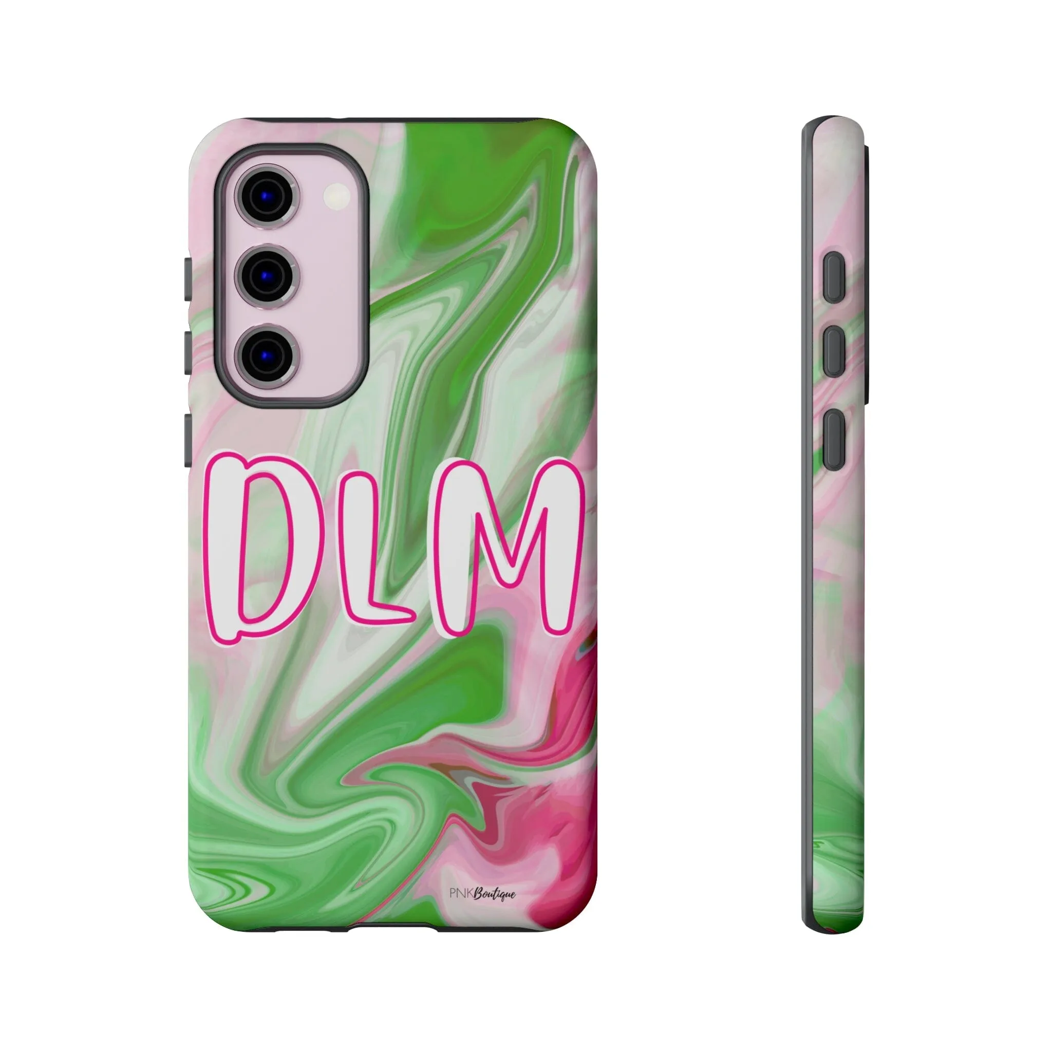 PNK Watercolor Pink & Green Personalized Tough Phone Case