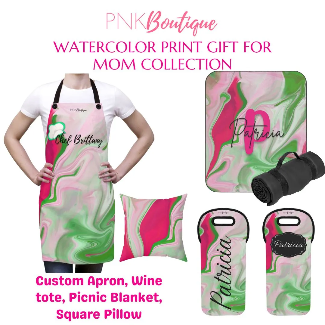 PNK Watercolor Pink & Green Personalized Tough Phone Case