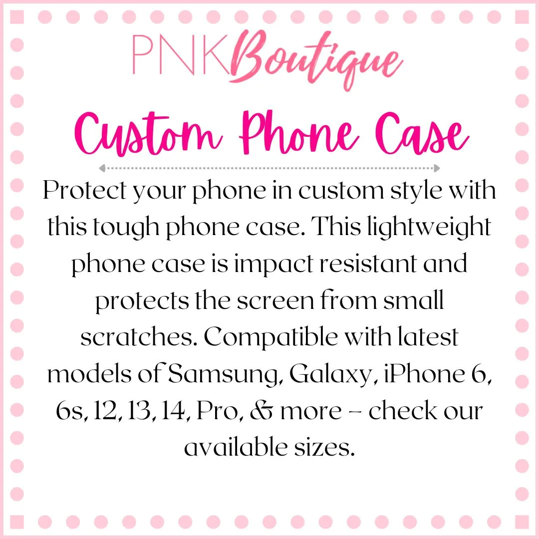 PNK Watercolor Pink & Green Personalized Tough Phone Case