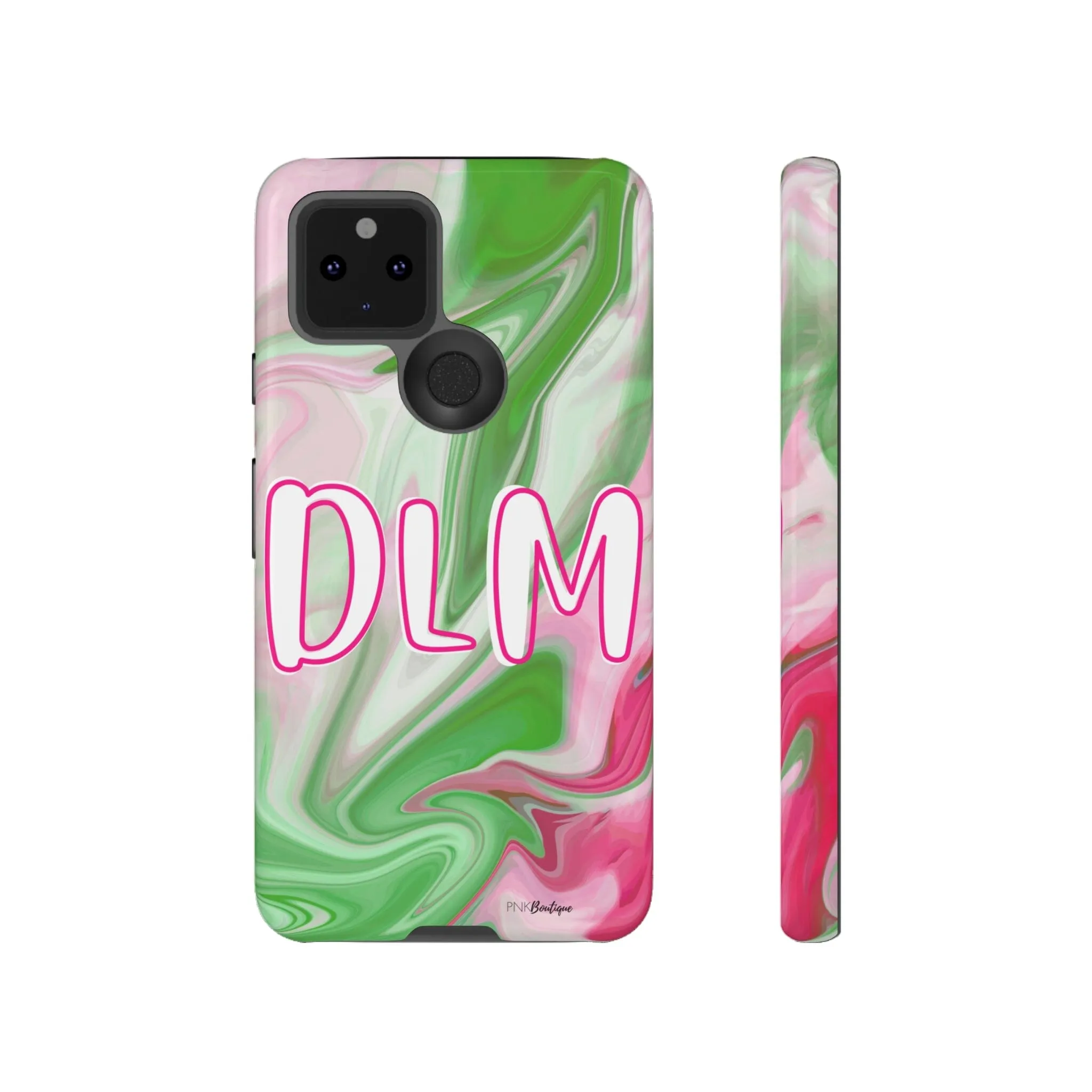 PNK Watercolor Pink & Green Personalized Tough Phone Case