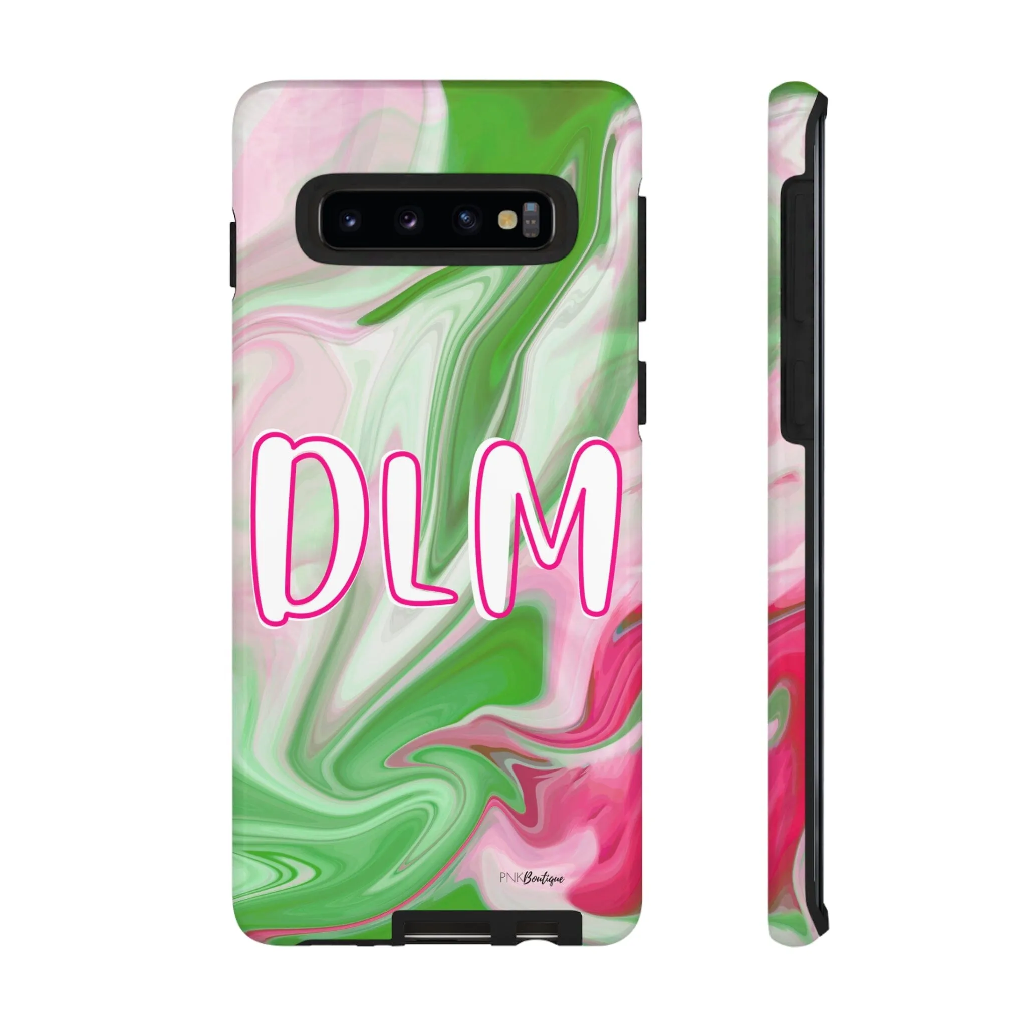 PNK Watercolor Pink & Green Personalized Tough Phone Case
