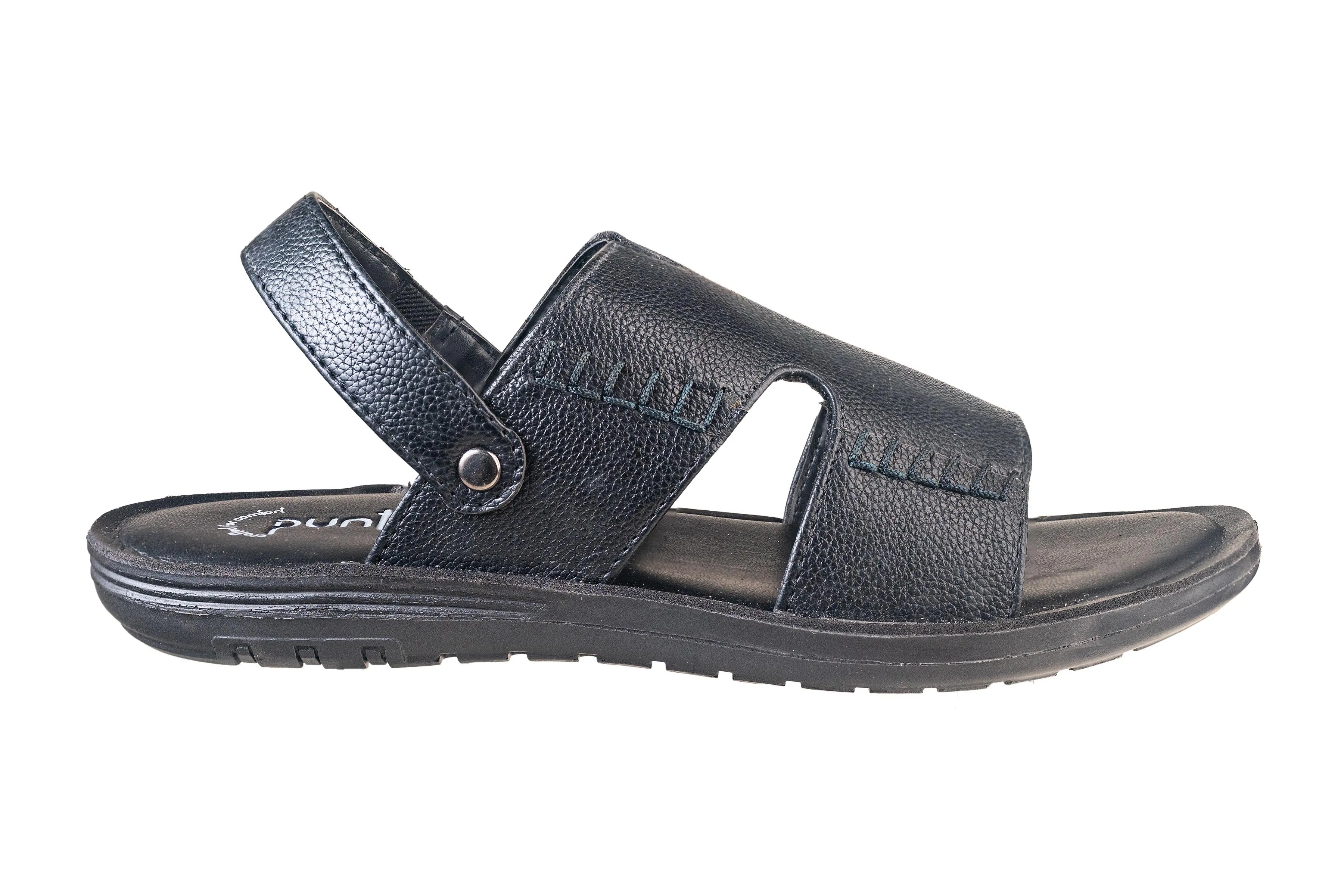 Puntooblu Gents Black Sandal PU (Gs Pu S Rl 39)