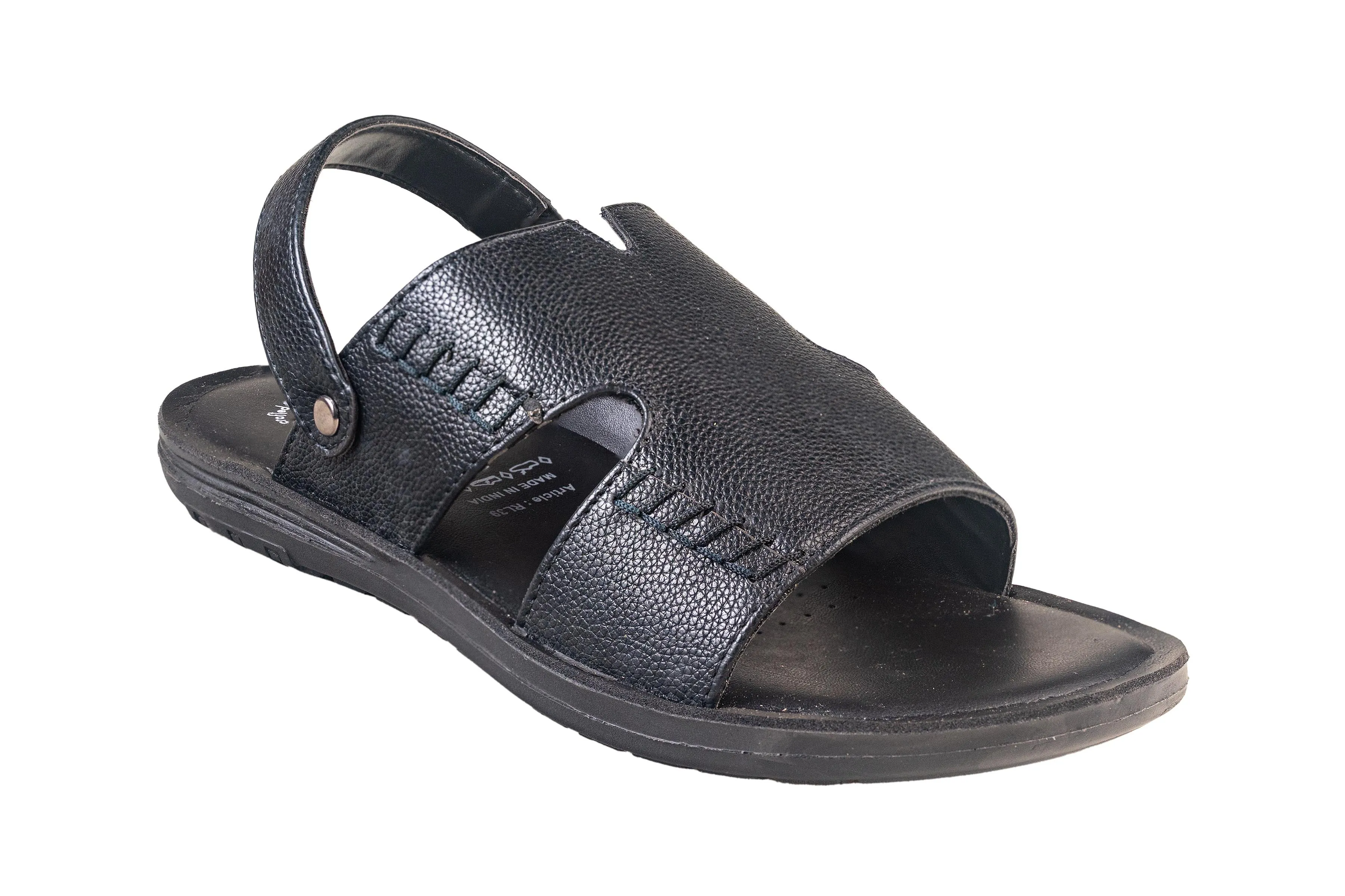 Puntooblu Gents Black Sandal PU (Gs Pu S Rl 39)