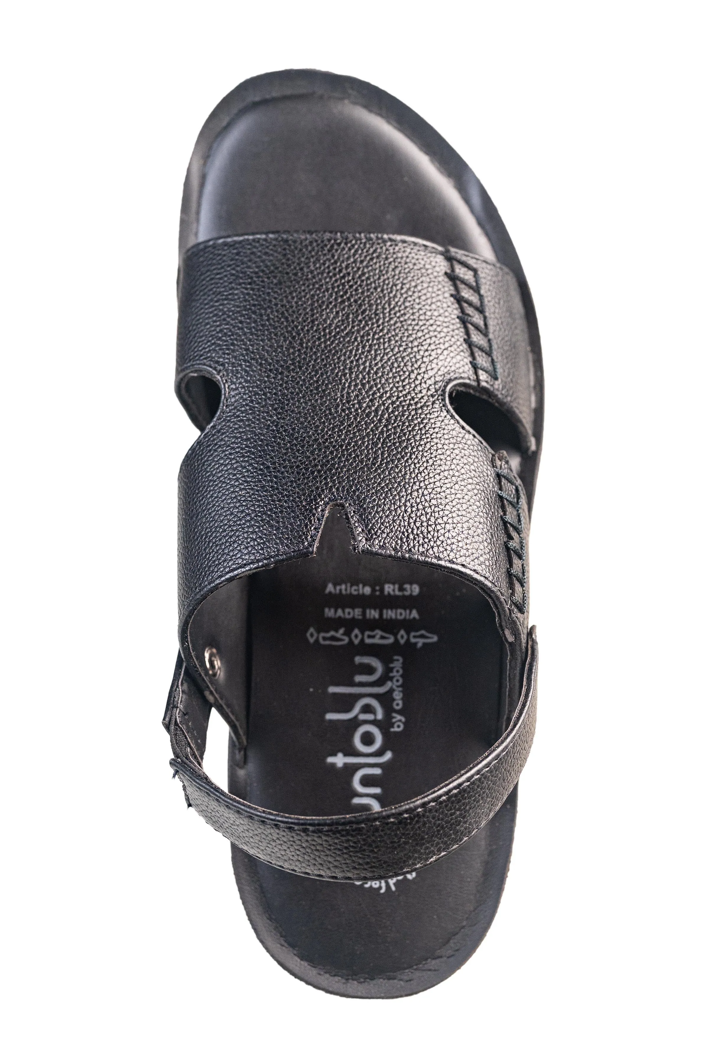 Puntooblu Gents Black Sandal PU (Gs Pu S Rl 39)