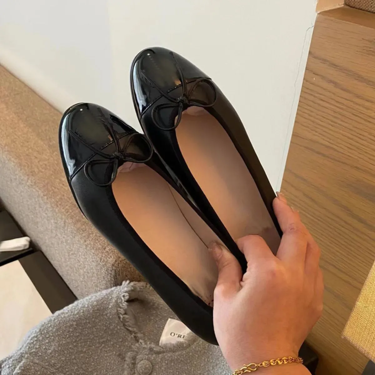 Round Toe Block Heels Slip-Ons