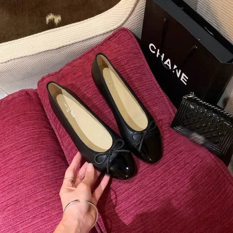 Round Toe Block Heels Slip-Ons