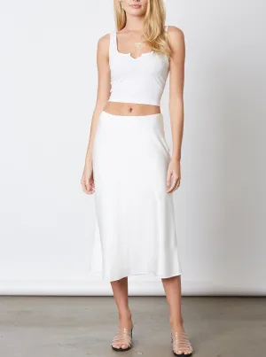 Satin Bias Cut Lined Midi Skirt