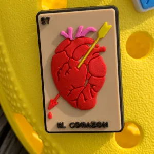 SHOE CHARMS - EL CORAZON LOTERIA CARD