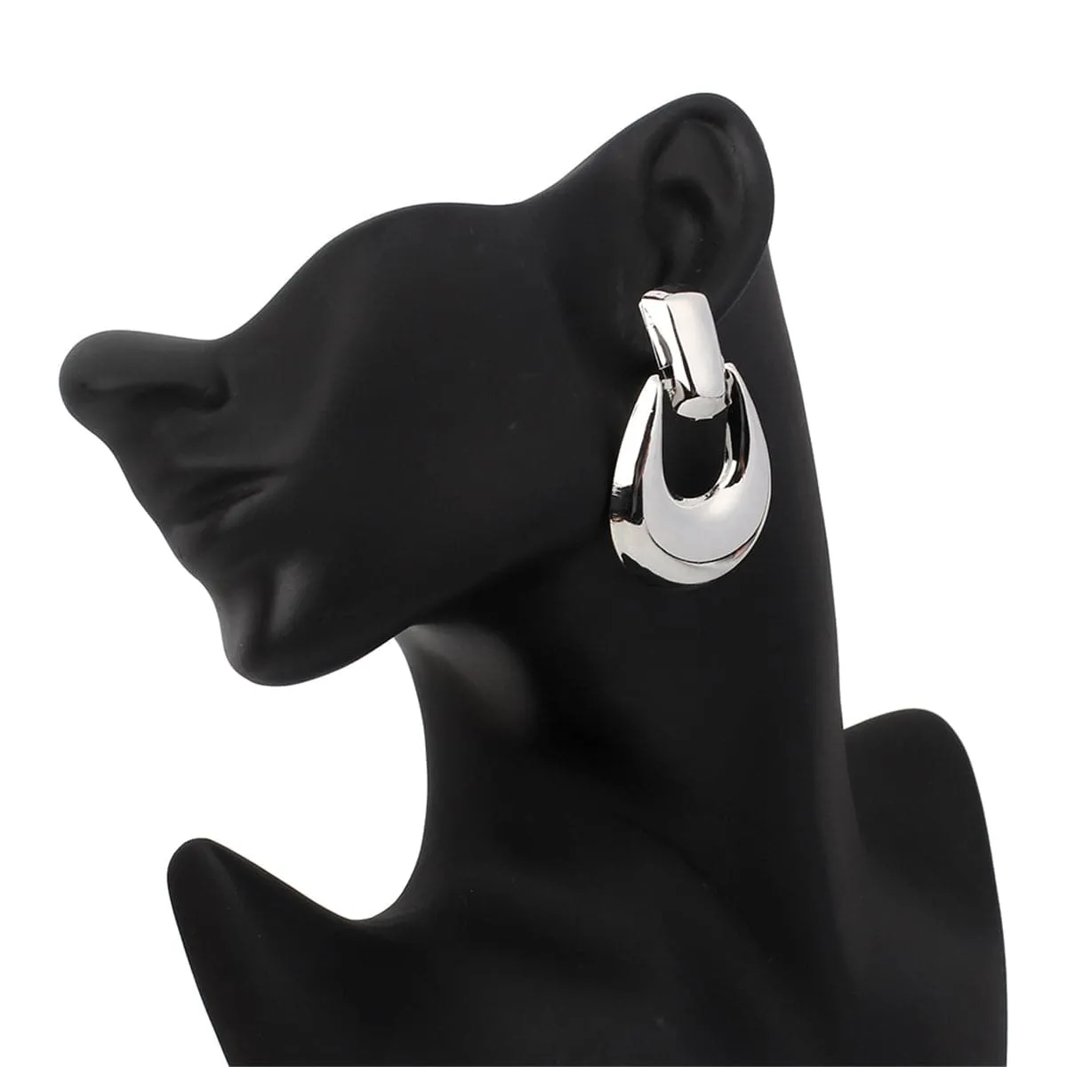 Silver-Plated Catch Drop Earrings