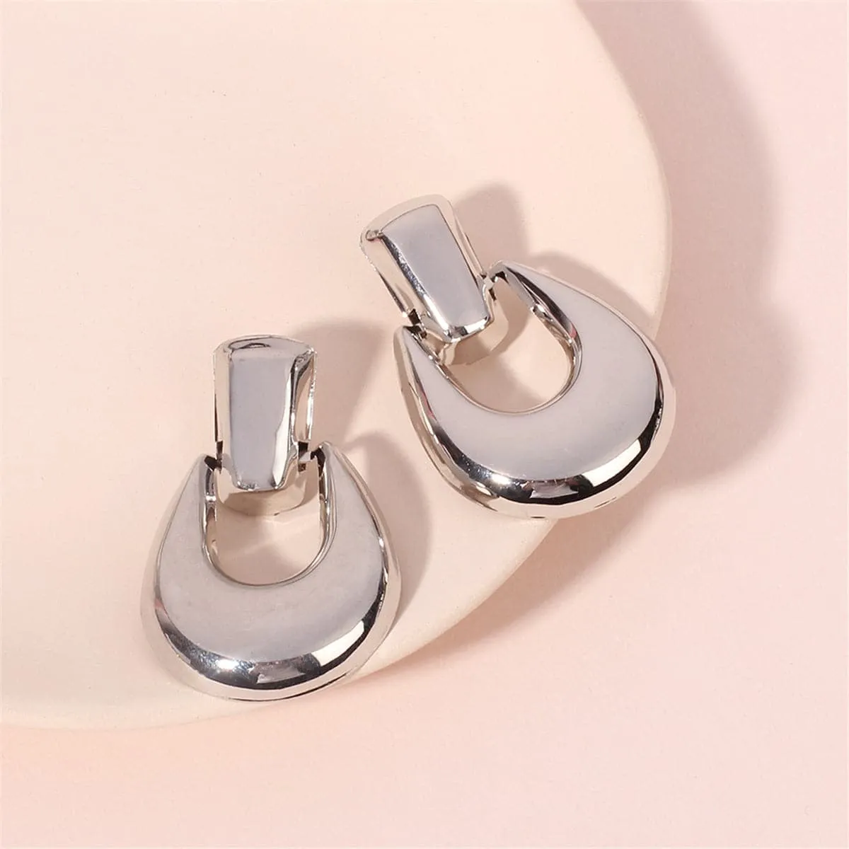 Silver-Plated Catch Drop Earrings