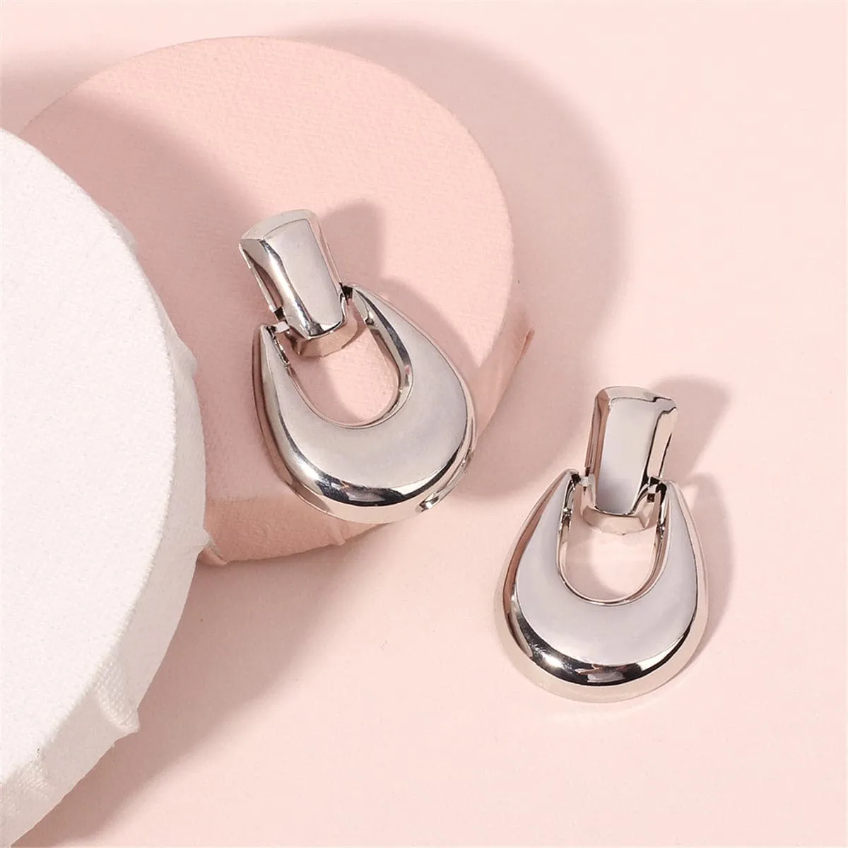 Silver-Plated Catch Drop Earrings