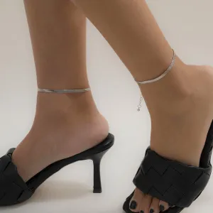 Silver-Plated Snake Chain Anklet