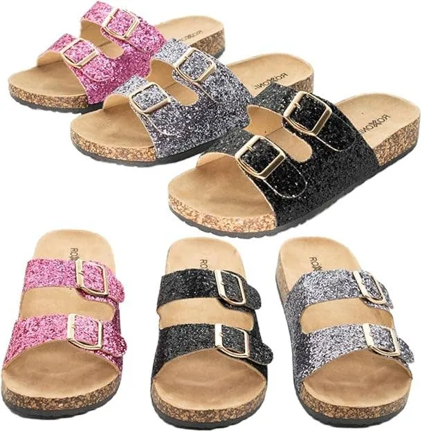 SILVER Women's Glitters Comfort Sandals