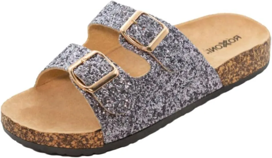 SILVER Women's Glitters Comfort Sandals