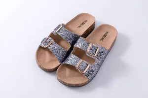 SILVER Women's Glitters Comfort Sandals