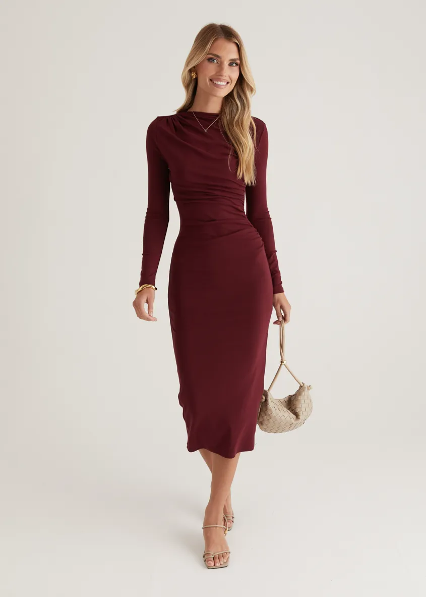 Simona Midi Dress - Mulberry