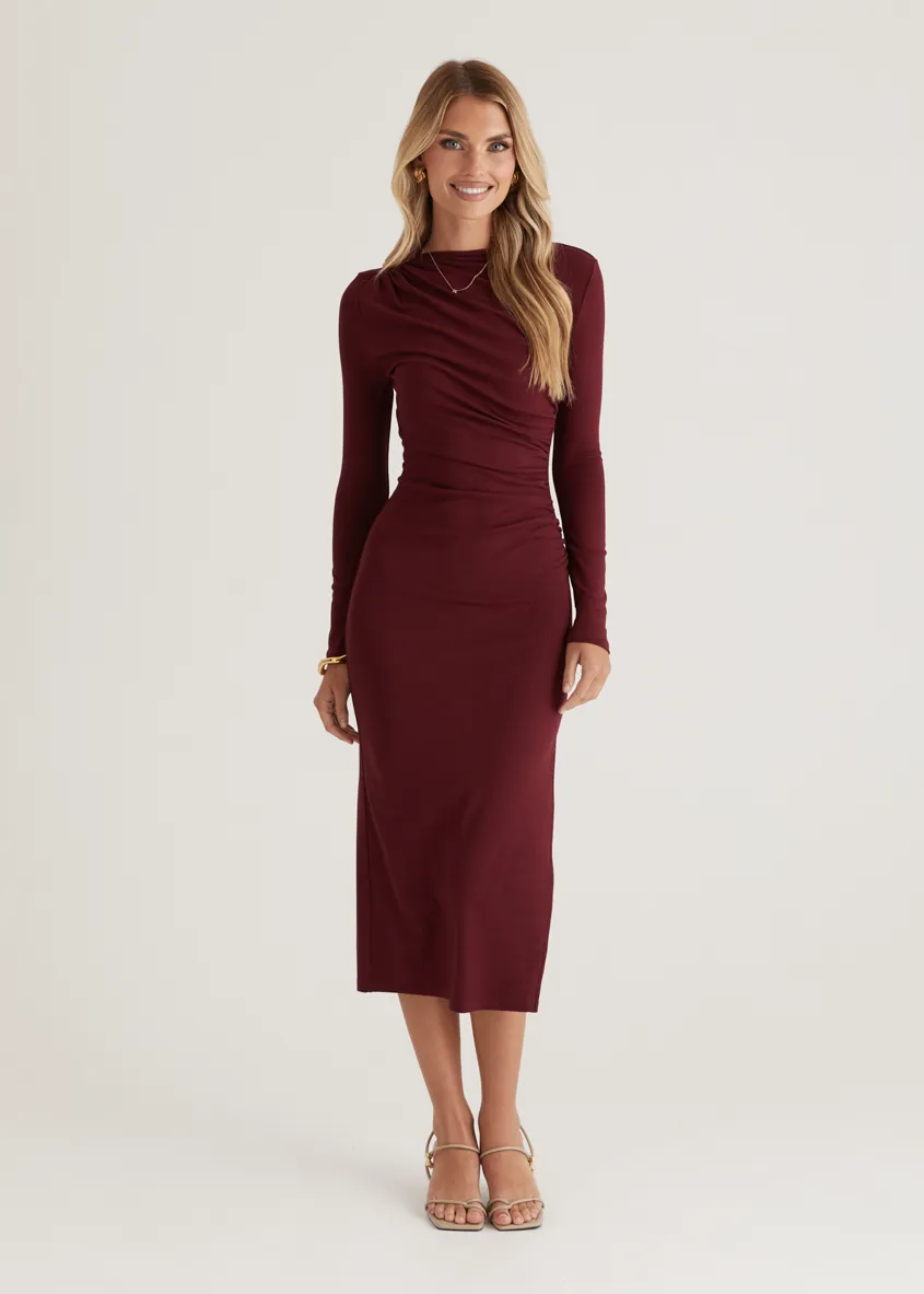 Simona Midi Dress - Mulberry