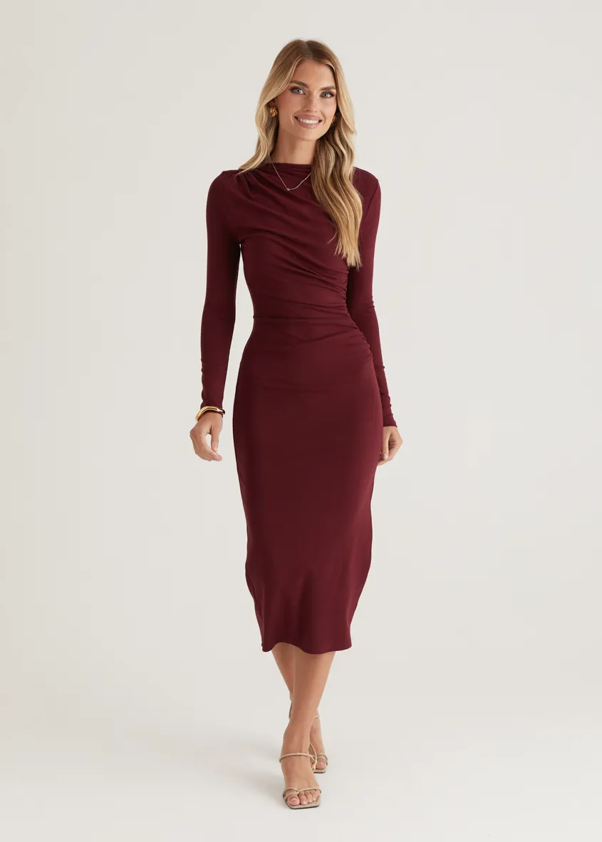 Simona Midi Dress - Mulberry