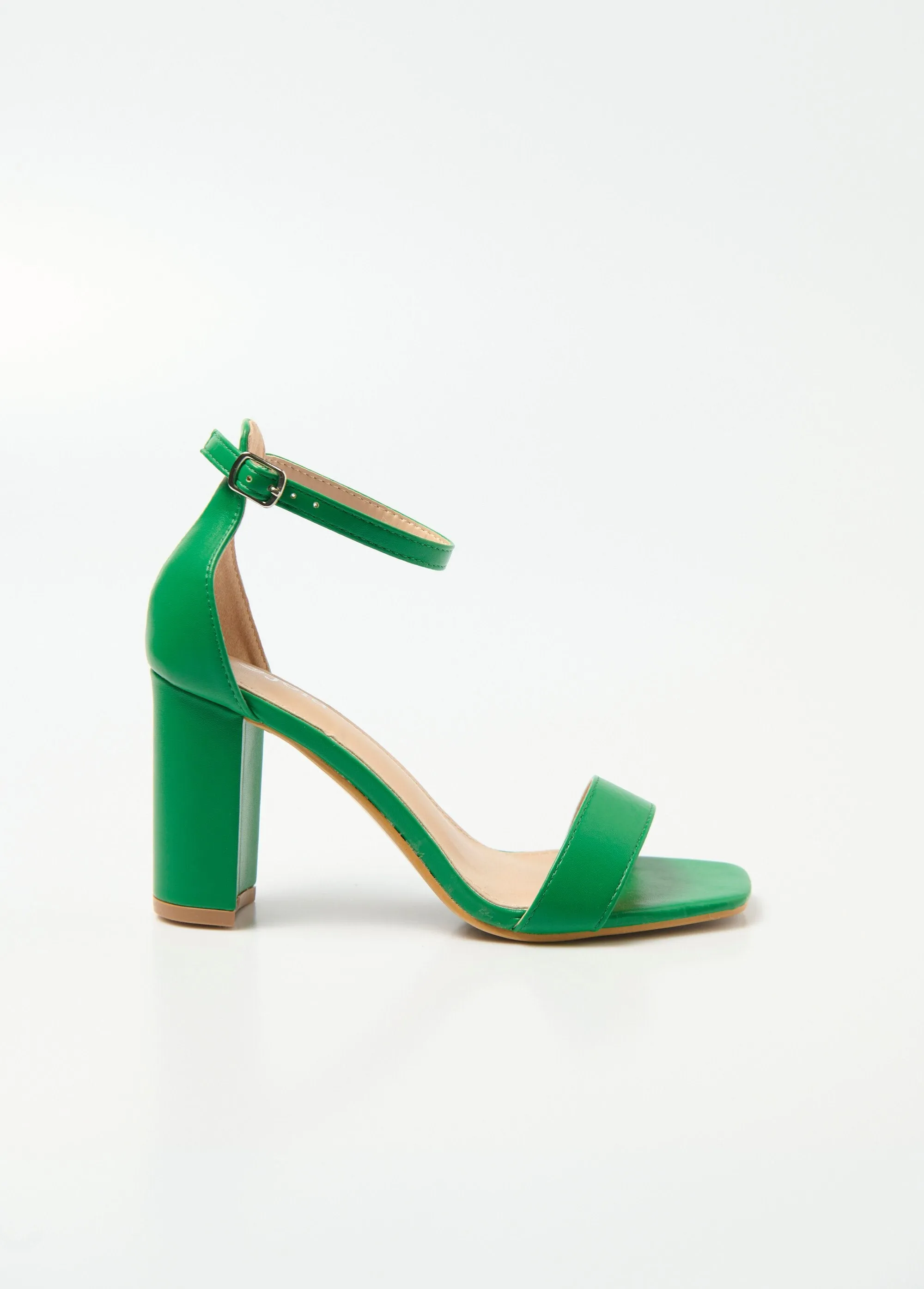 Square toe high heel sandals with straps