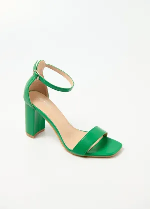 Square toe high heel sandals with straps