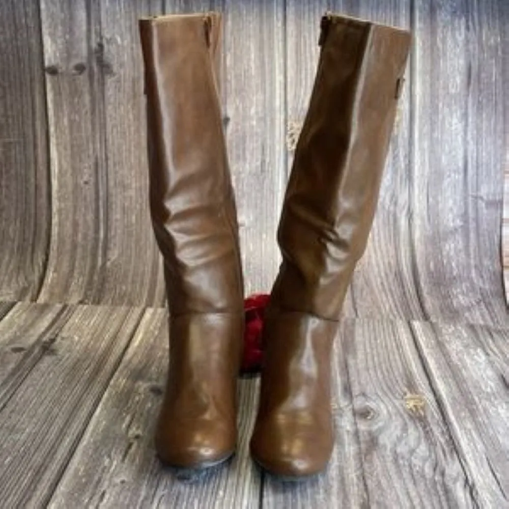 STYLE & CO Rainne Brown Wedge Tall Boots