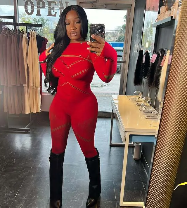 Sultry Sheer Lace Hollow-Out Long-Sleeve Bodycon Jumpsuit