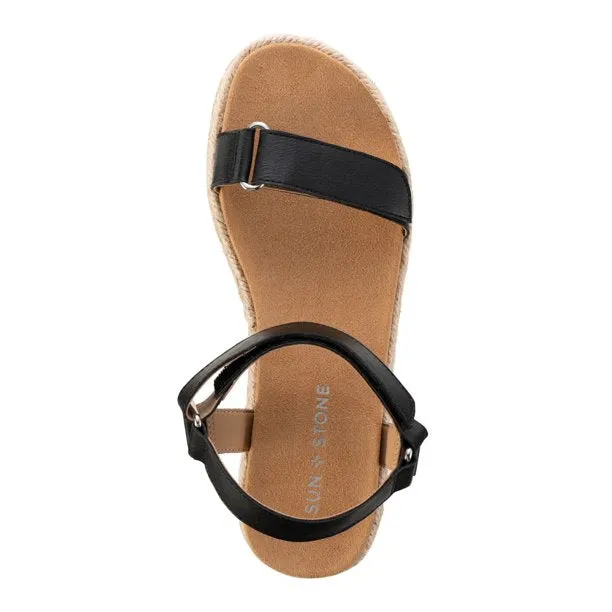 Sun   Stone Rylaan Wedge Sandals, BLACK, 6.5