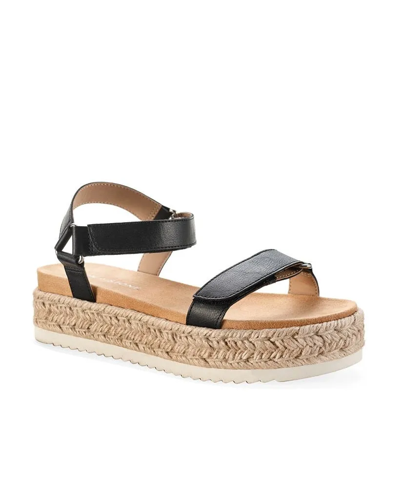 Sun   Stone Rylaan Wedge Sandals, BLACK, 6.5