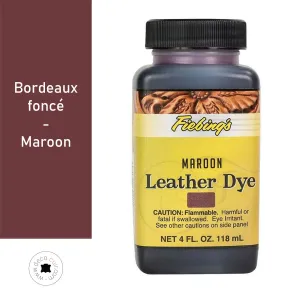 Teinture pour cuir FIEBING'S Leather dye 118ml - BORDEAUX FONCÉ / MAROON