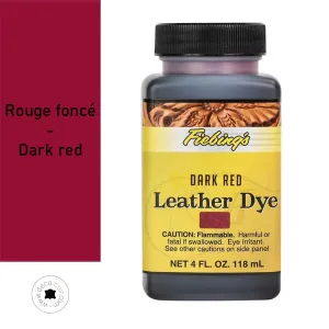 Teinture pour cuir FIEBING'S Leather dye 118ml - ROUGE FONCÉ / DARK RED