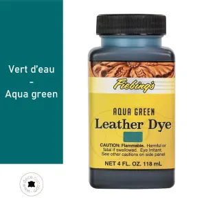 Teinture pour cuir FIEBING'S Leather dye 118ml - VERT D'EAU / AQUA GREEN