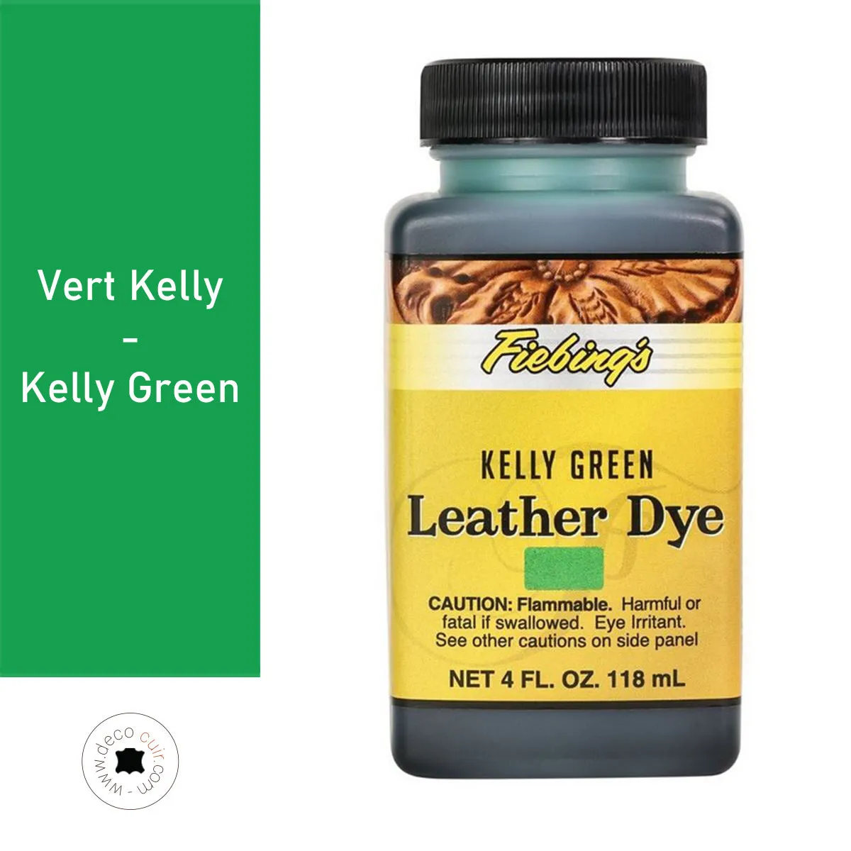 Teinture pour cuir FIEBING'S Leather dye 118ml - VERT KELLY / KELLY GREEN