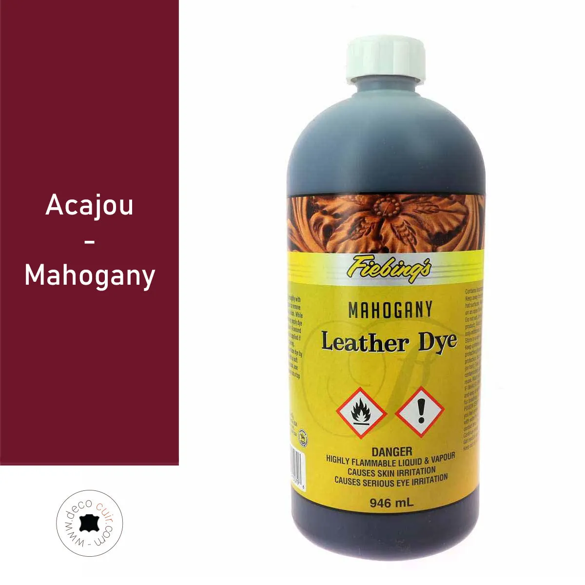 Teinture pour cuir FIEBING'S Leather dye - ACAJOU / MAHOGANY