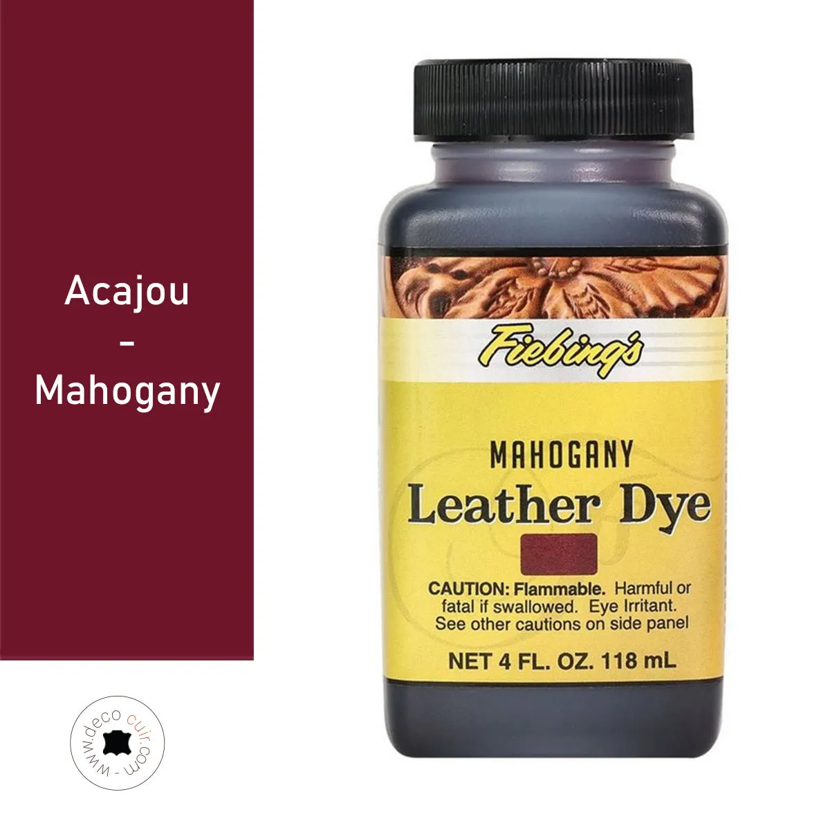 Teinture pour cuir FIEBING'S Leather dye - ACAJOU / MAHOGANY
