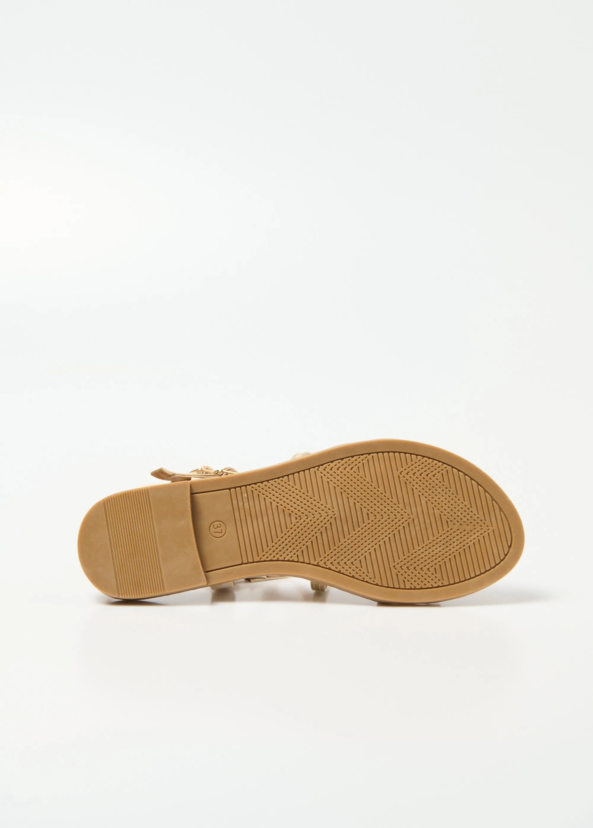 Two-material gladiator sandals with straps