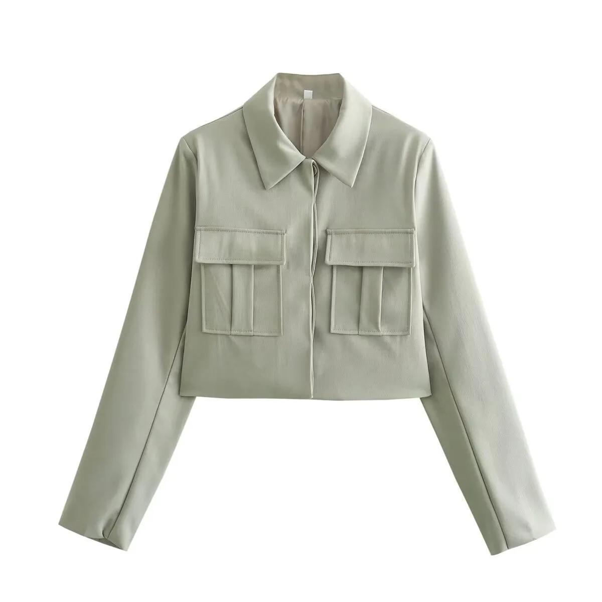 Utility Set | Polyester Twill | Cropped Jacket & Wide-Leg Pants