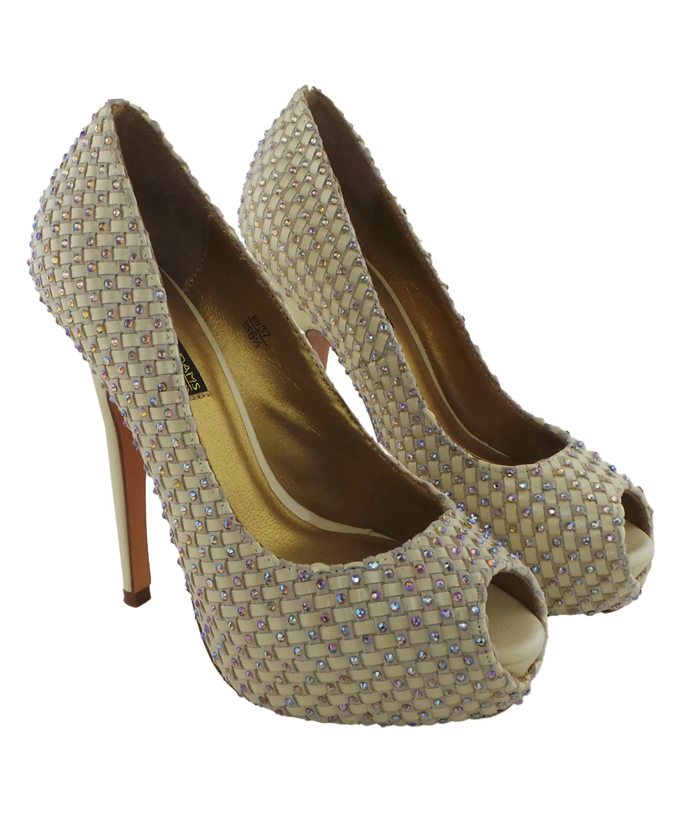 Vigo Nude Studded Peep-Toe Platform