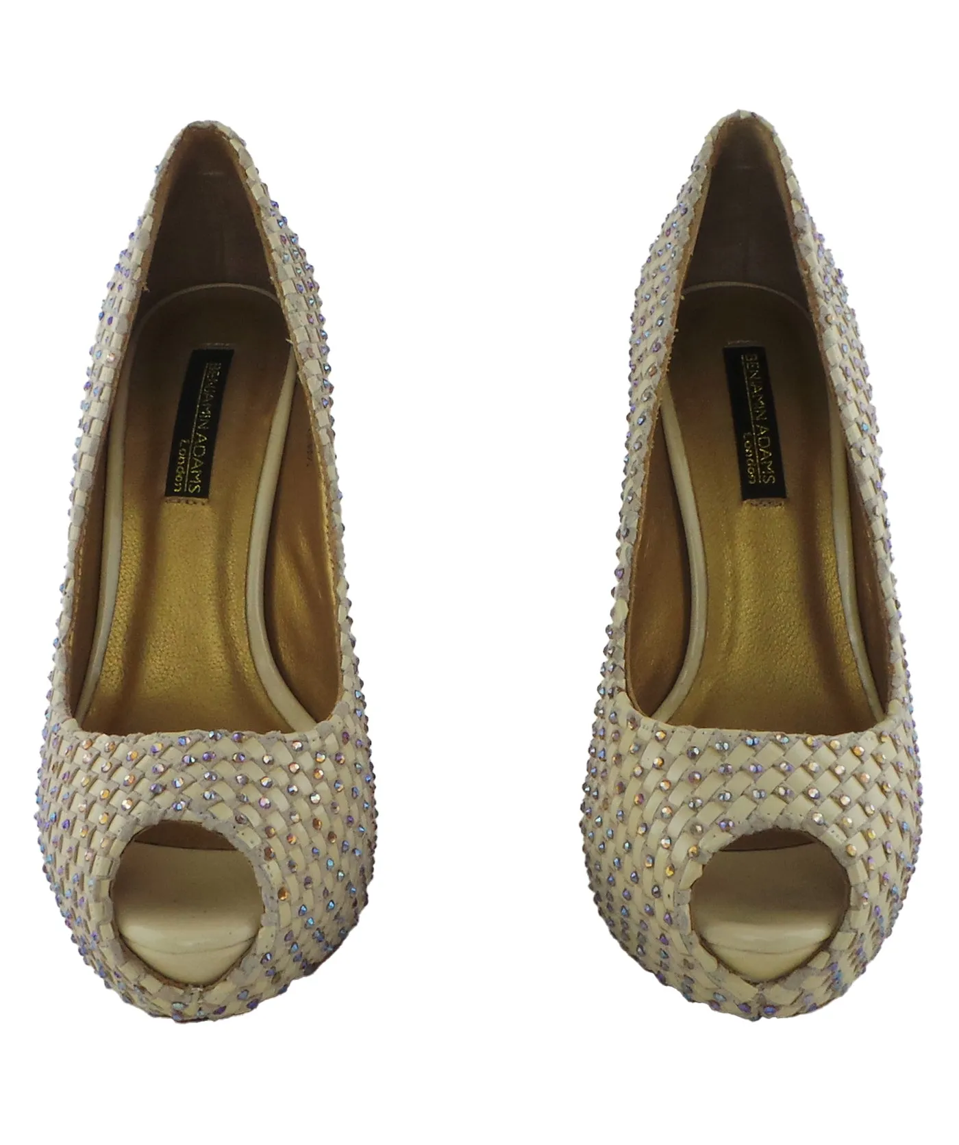 Vigo Nude Studded Peep-Toe Platform