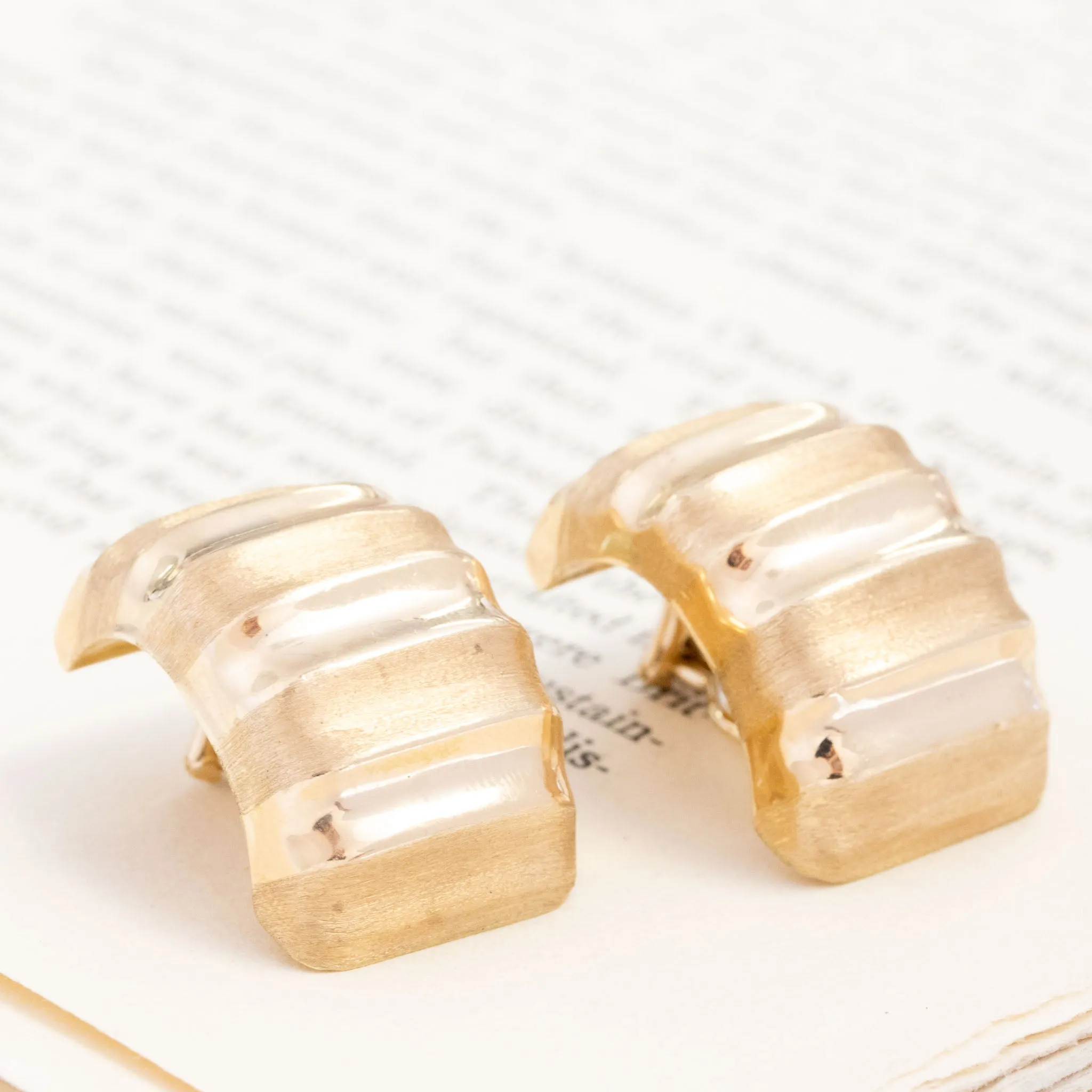 Vintage Bold Huggie Earrings, Italian