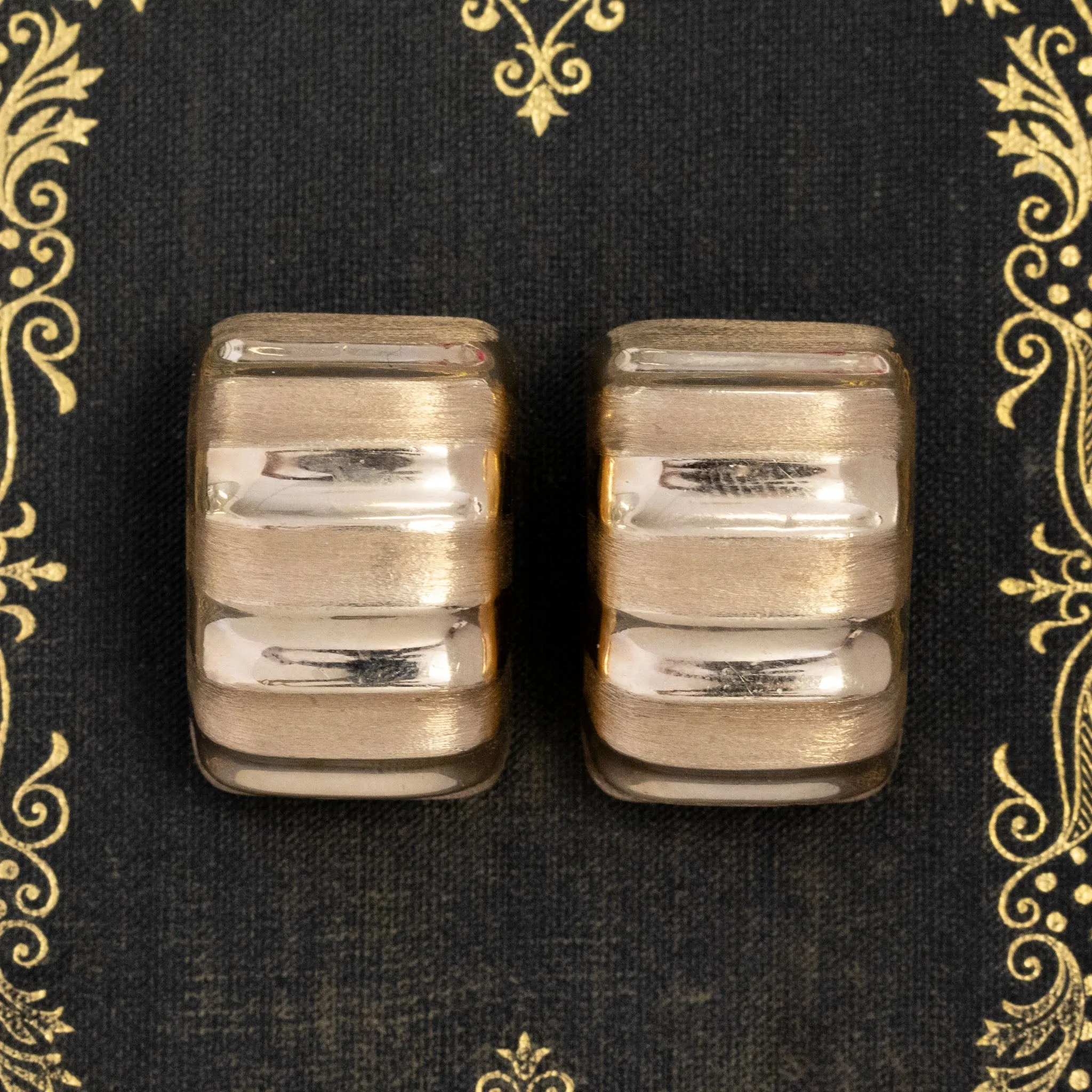 Vintage Bold Huggie Earrings, Italian