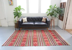 Vintage Turkish Balikesir kilim rug