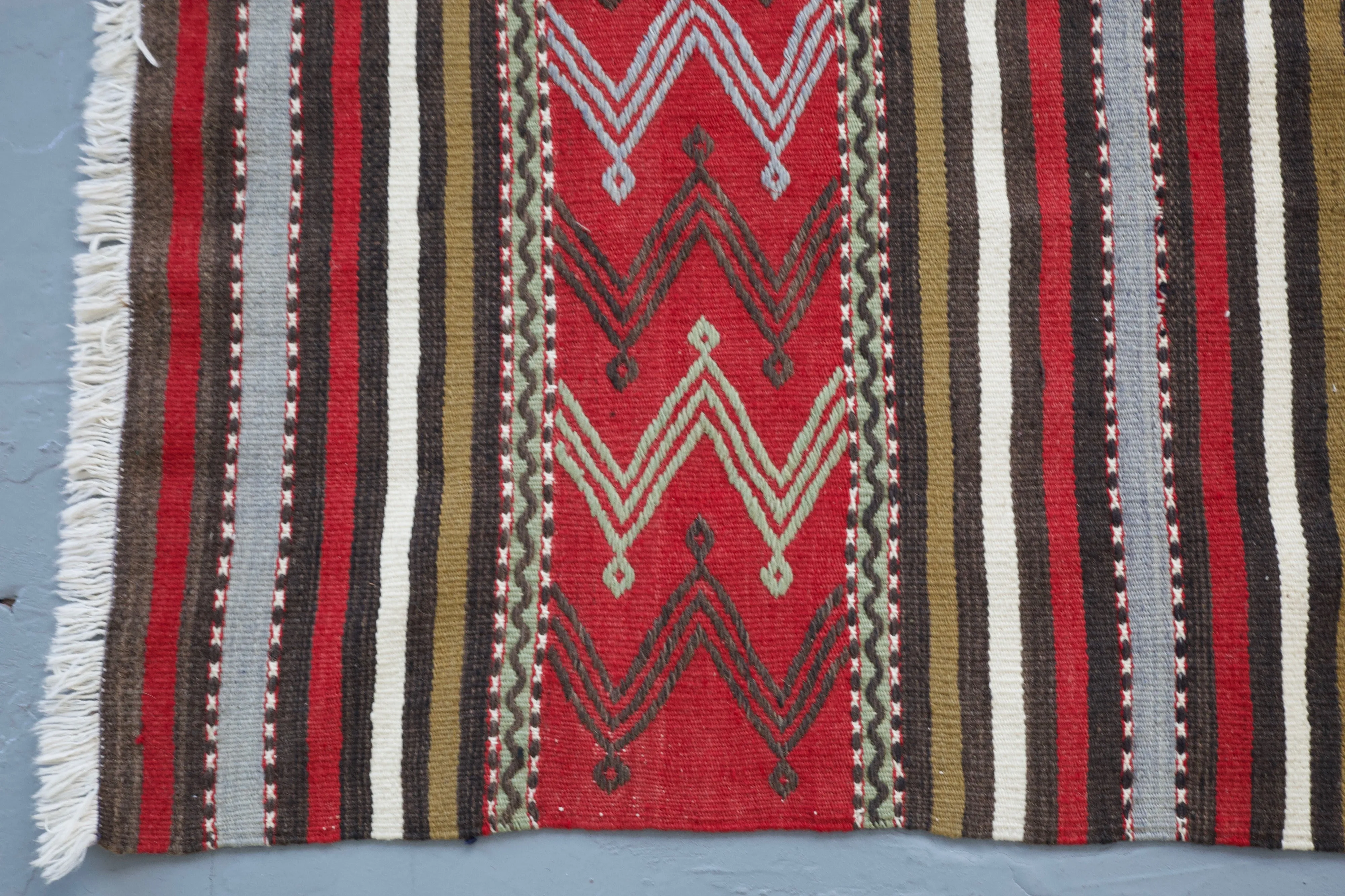 Vintage Turkish Balikesir kilim rug