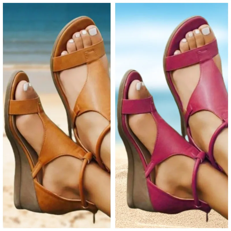 Wedge Sandals | Black | Sleek and Comfortable