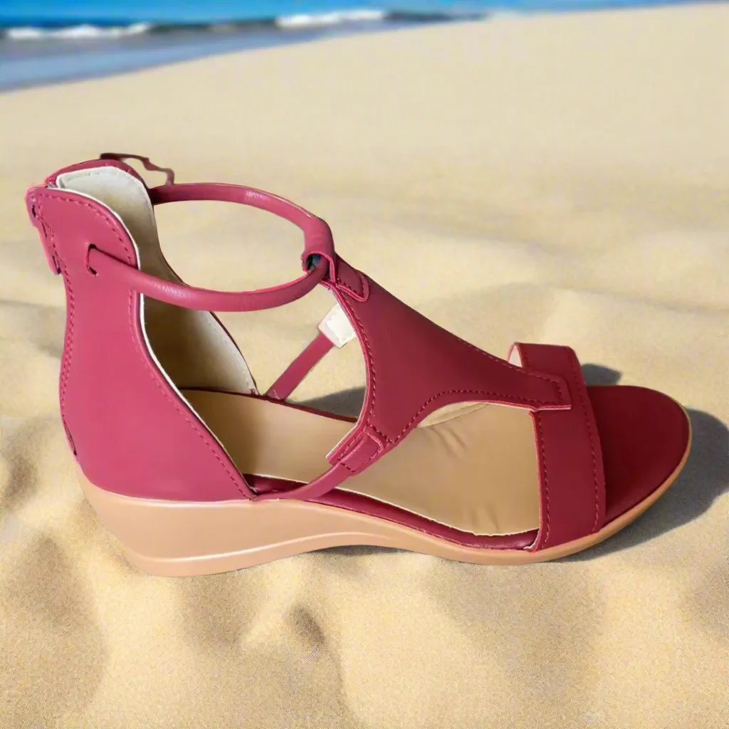Wedge Sandals | Black | Sleek and Comfortable