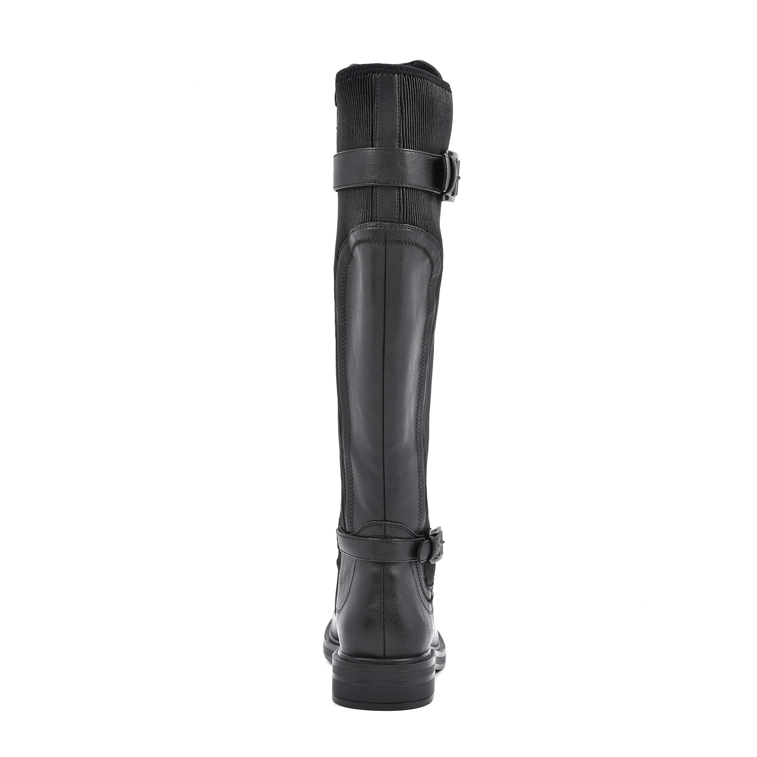 White Mountain Women's Meditate Knee High Boot, Black/Smooth, 8