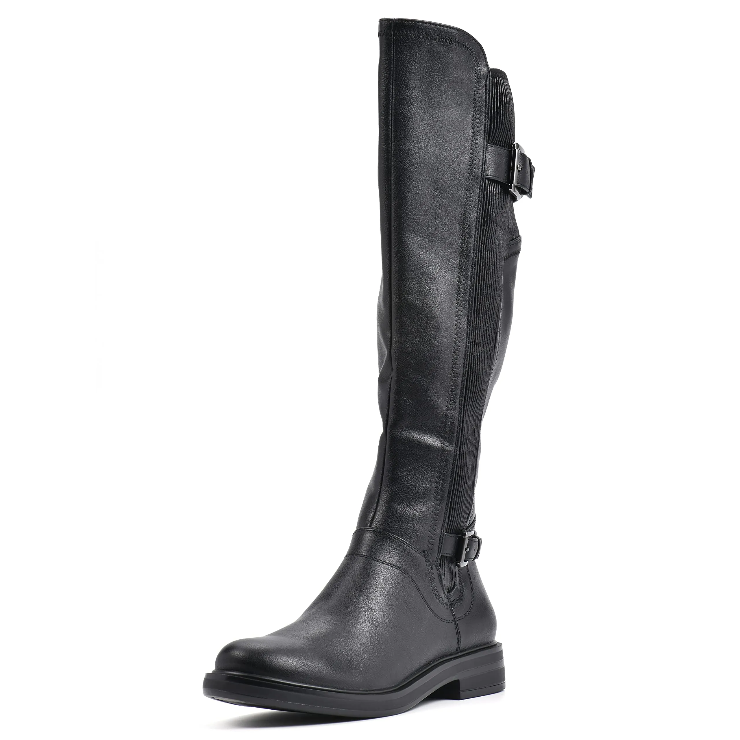 White Mountain Women's Meditate Knee High Boot, Black/Smooth, 8