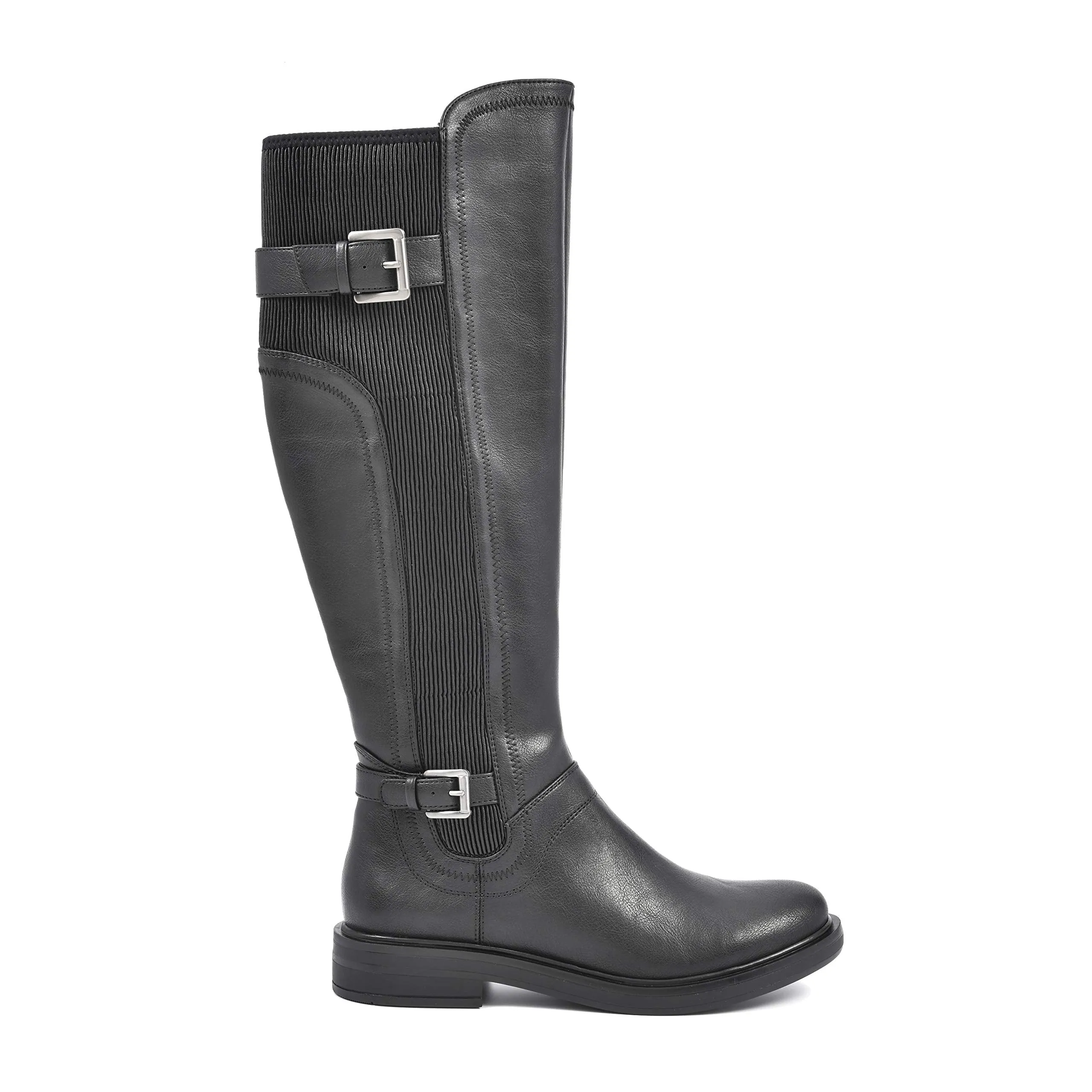 White Mountain Women's Meditate Knee High Boot, Black/Smooth, 8