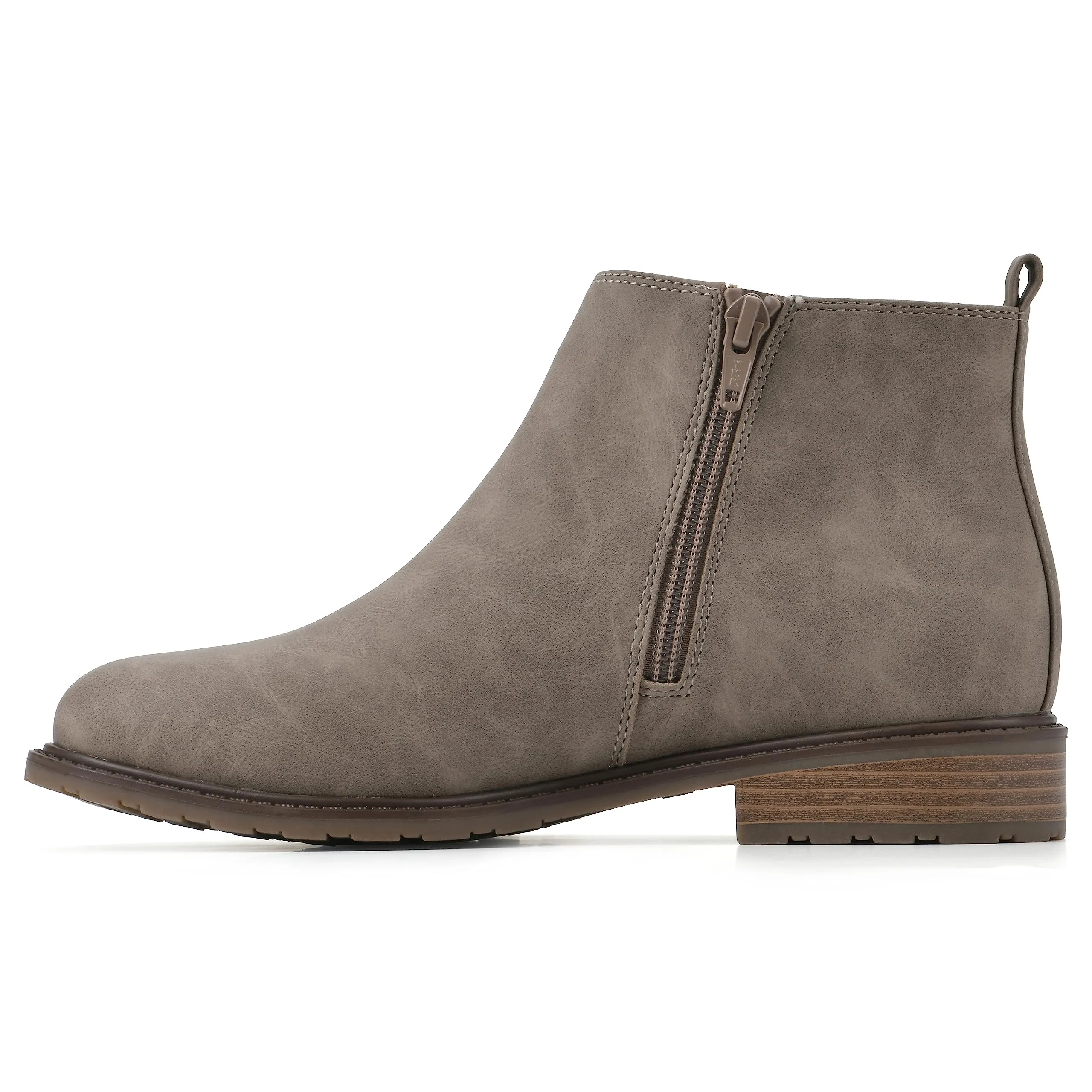 WHITE MOUNTAIN Women's Shoes Caching Block Heel Chelsea Bootie, Taupe/Smooth, 9.5 M